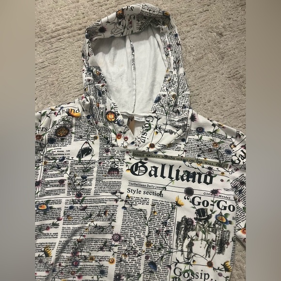 Rare John Galliano Underwear Newspaper Hoodie - Picture 1 of 9